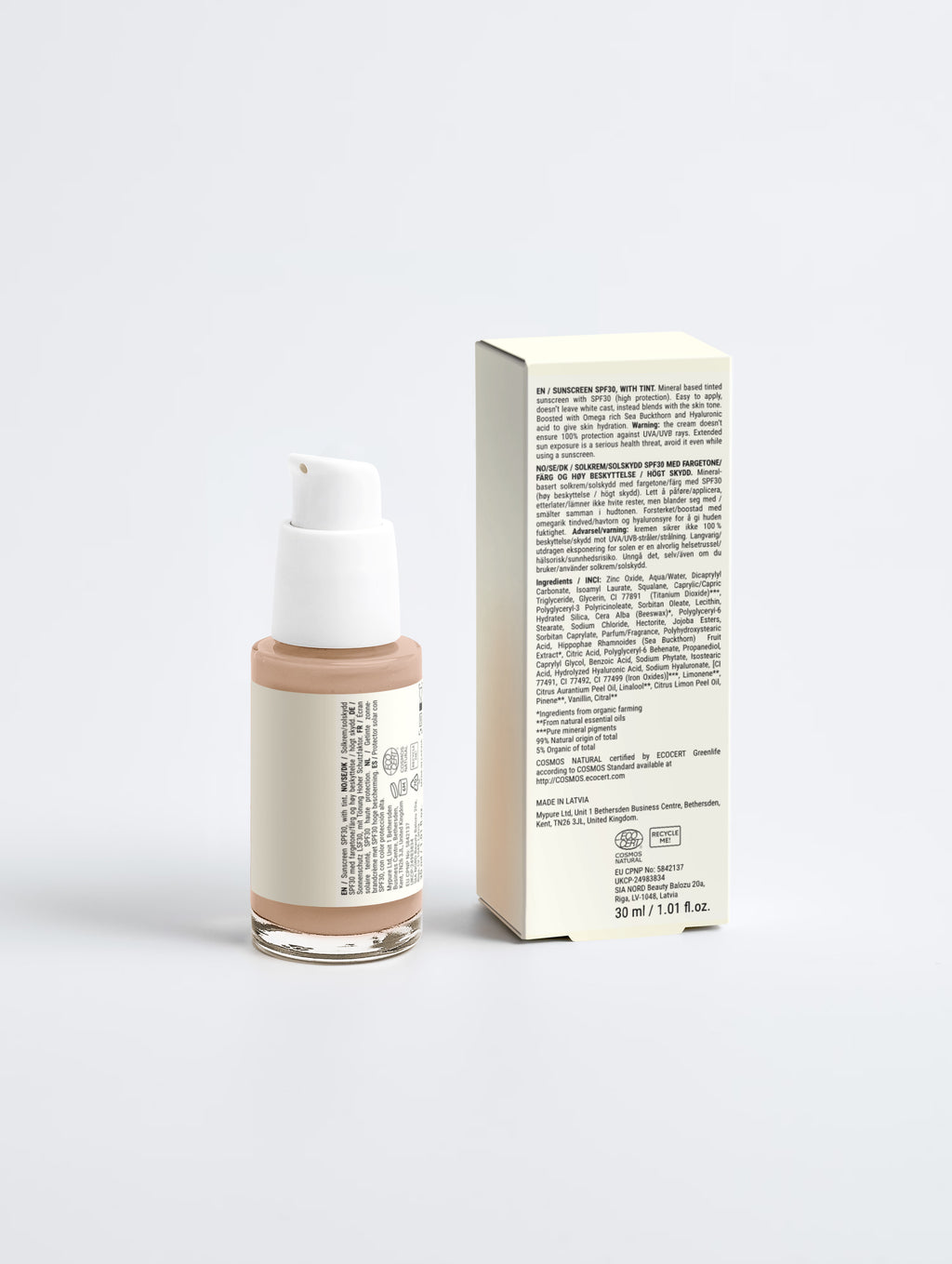 Sunscreen SPF30, with tint