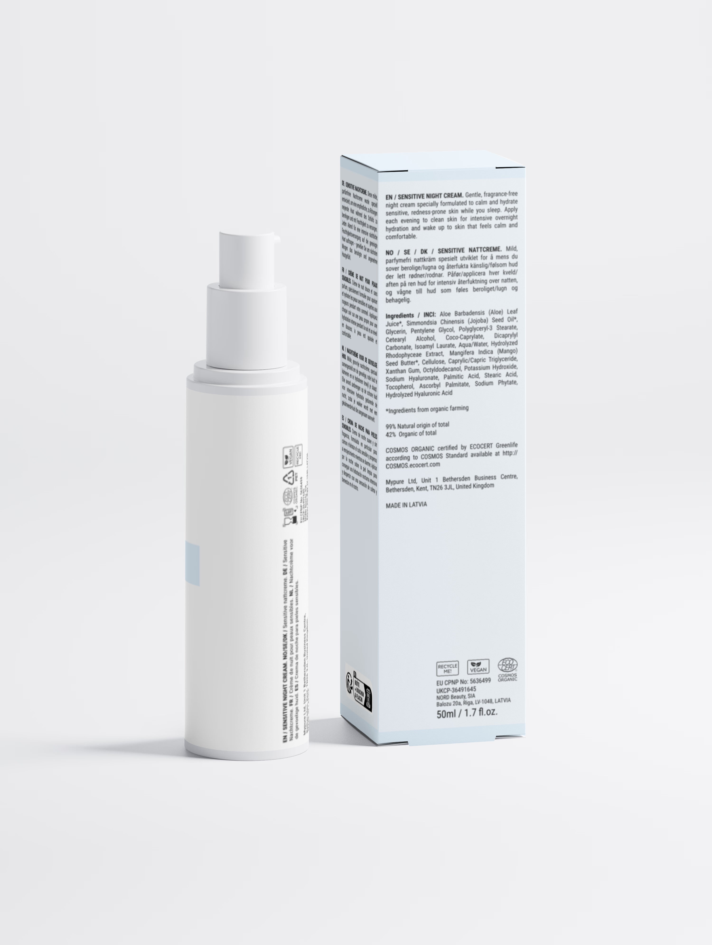 Sensitive Skin Overnight Cream, Fragrance-Free
